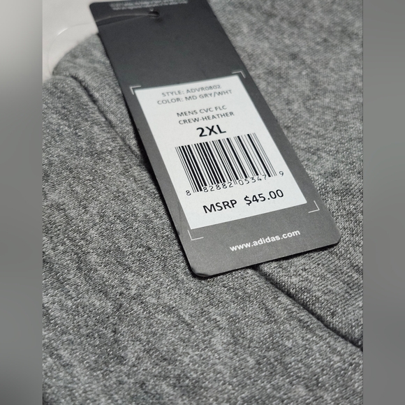 Adidas Golf Long Sleeve Crew Neck Fleece Pullover Sweater In Grey Size 2XL - Picture 4 of 11